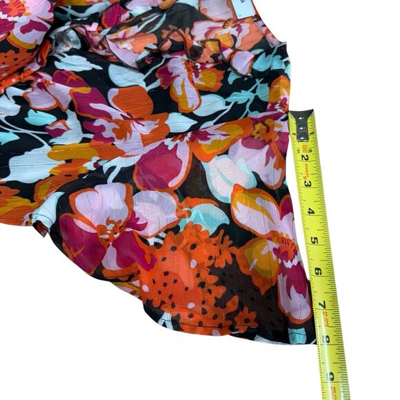 Axara Paris Maxi Dress Floral Orange Ruffle Small Bohemian Boho Hippie - Picture 7 of 8